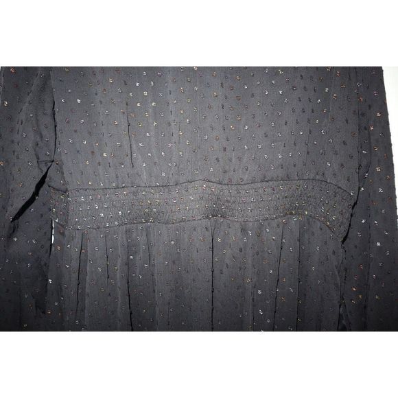 Torrid Women's Plus Sz 3 (3X) Deep Black Mini Clip Dot Blouson Sleeve Dress $86 - Picture 12 of 16